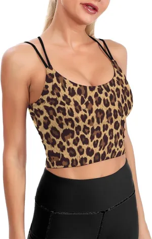 Women's Quick Dry Sports Bras, No Wire Yoga Tank Top with Chest Pad, Camisole