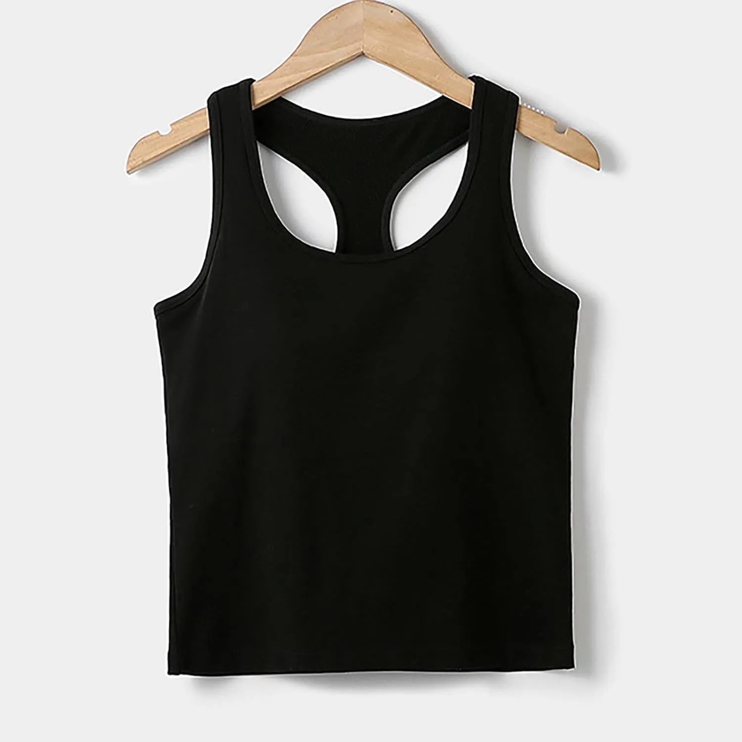 Womens Racerback Tank Tops with Built in Bra Summer Basic Sleeveless Crop Yoga Shirts Fitted Running Workout Camisole