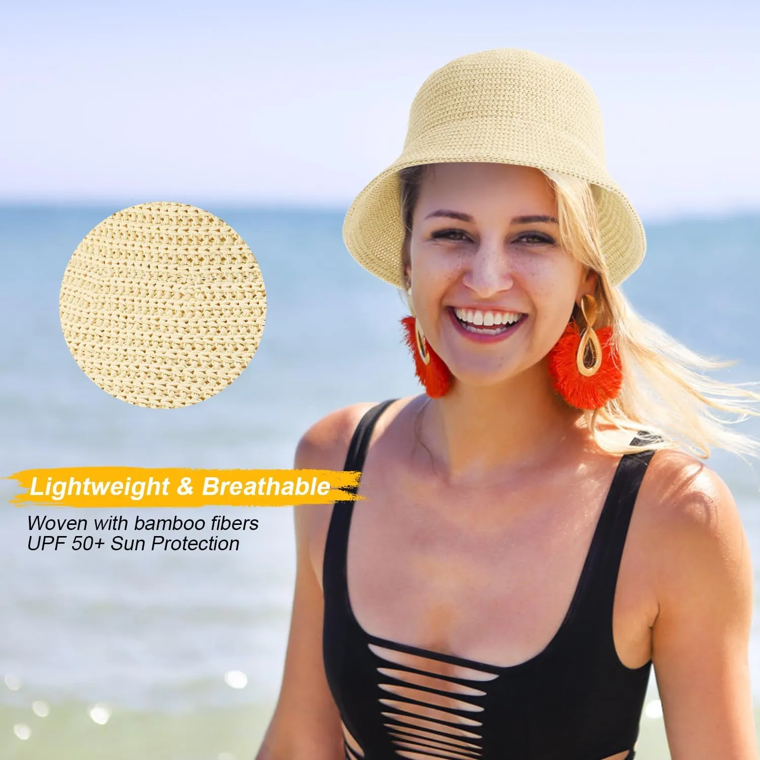 Womens Sun Hat Beach Hat UV UPF 50  Summer Hat Foldable Packable Lightweight Mesh Bucket Hat
