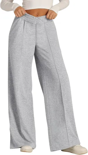 Womens Sweatpants 2025 Baggy Wide Fleece Lined Straight Leg High Waisted Pants Loose Fit Athletic Joggers Pockets