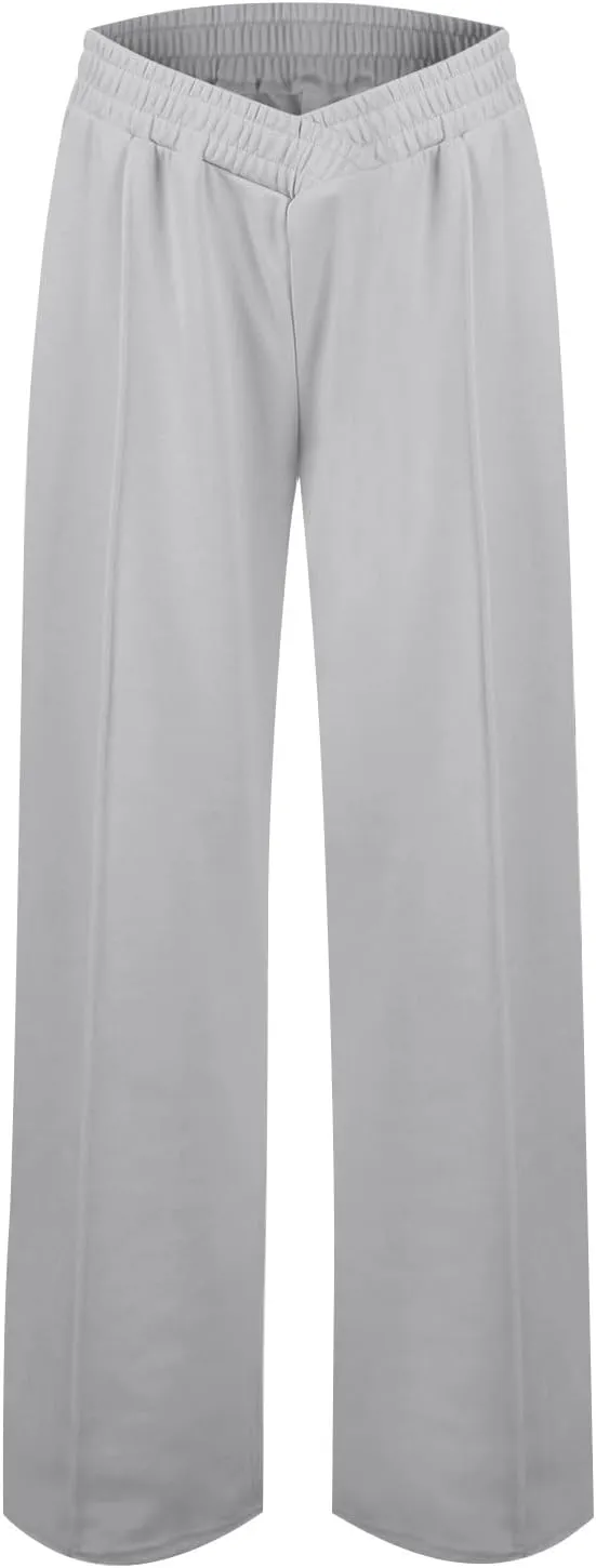 Womens Sweatpants 2025 Baggy Wide Fleece Lined Straight Leg High Waisted Pants Loose Fit Athletic Joggers Pockets