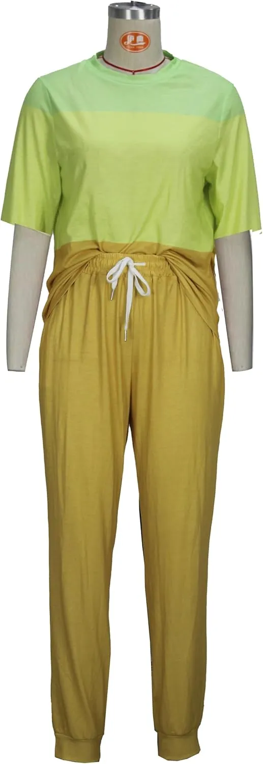 Women's Sweatsuit Set Casual 2 Piece Outfit Color Block Pajamas Set Sleeve Top Sweatpant Set Jogger Tracksuits
