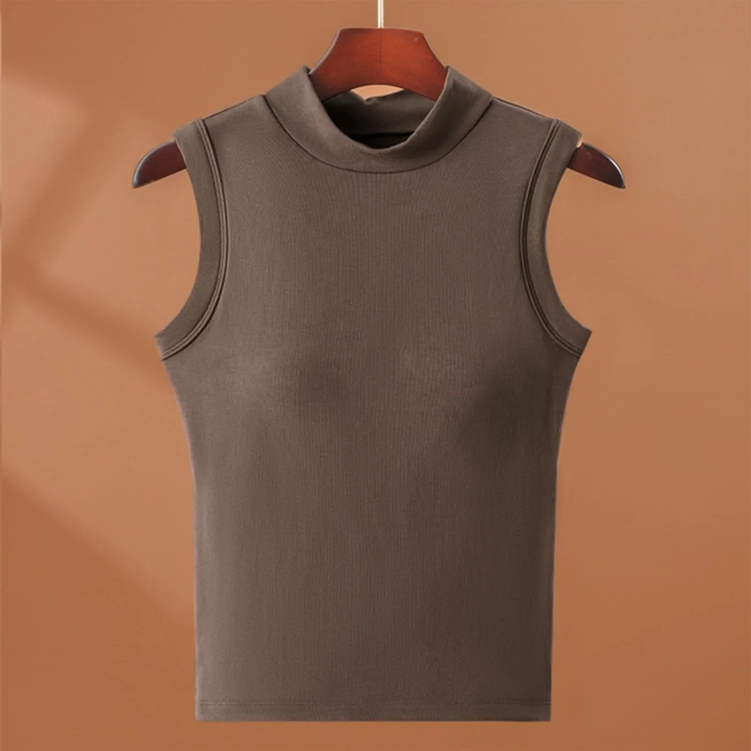 Womens Tank Tops with Built in Bra Slim Fit Mock Neck Shelf Bras Yoga Shirts Summer V Neck Basic Padded Undershirt