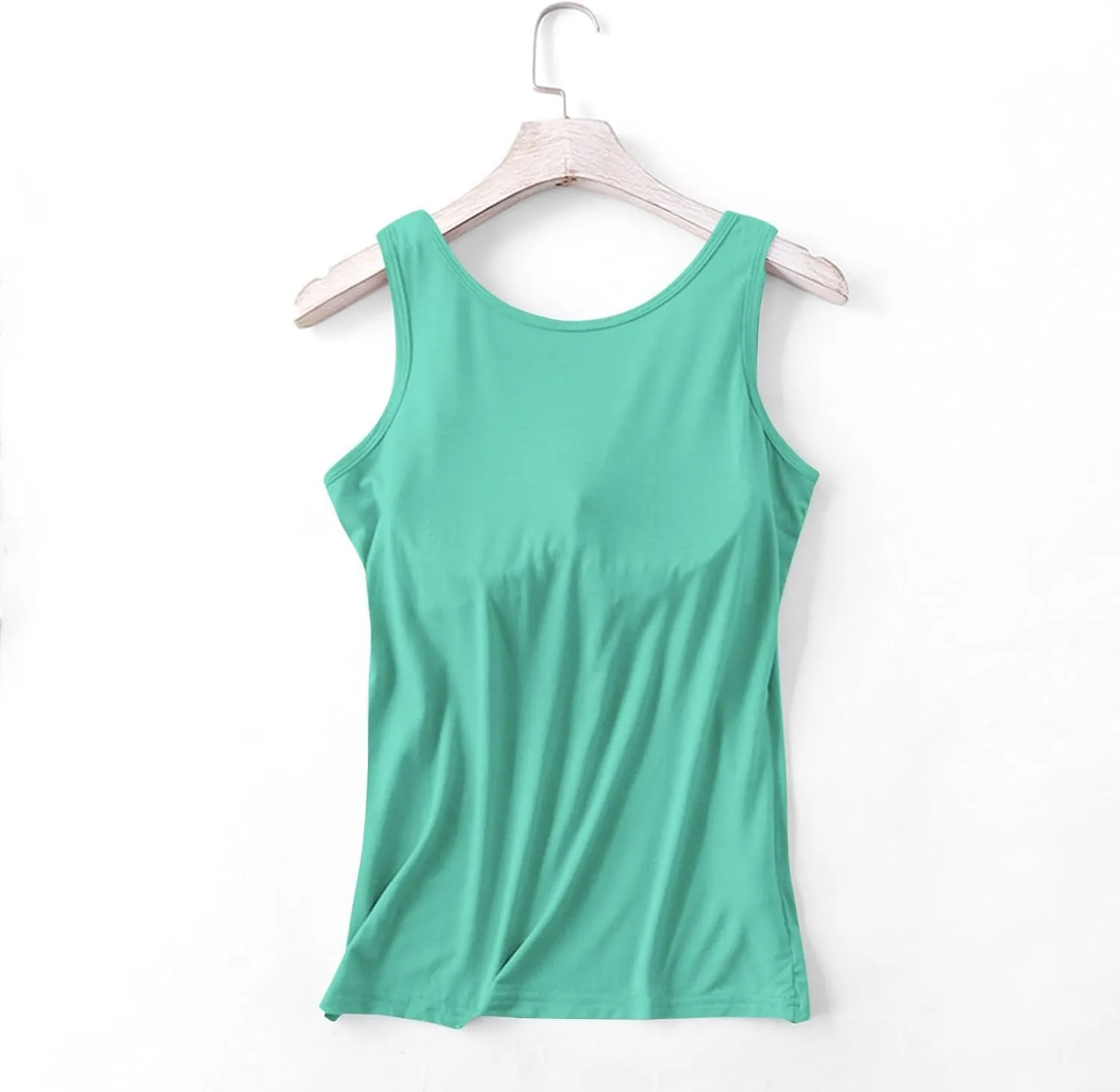 Womens Tank Tops with Built in Bra Summer Casual Basic Modal Padded Yoga Shirts Loose Stretch Workout Camisoles Tees