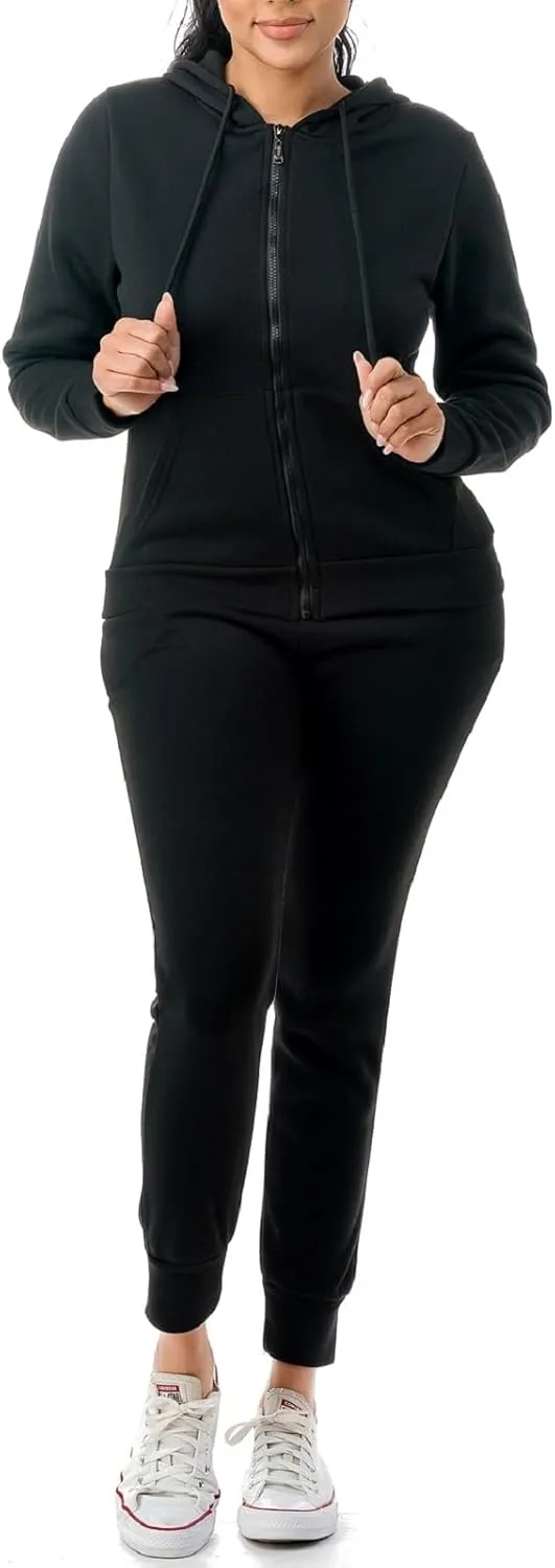 Women's Tracksuit Set 2 Piece Warm Fleece Lined Track Suits Outfits - Full Zip Hoodie Jogger Sweat Suits