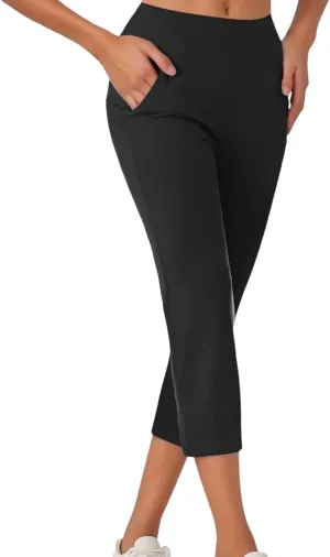 Women's Trendy Yoga Pants Breathable High Waisted Straight Leg Skinny Tight Pants Stretchy Slim-Fit Soft Trousers
