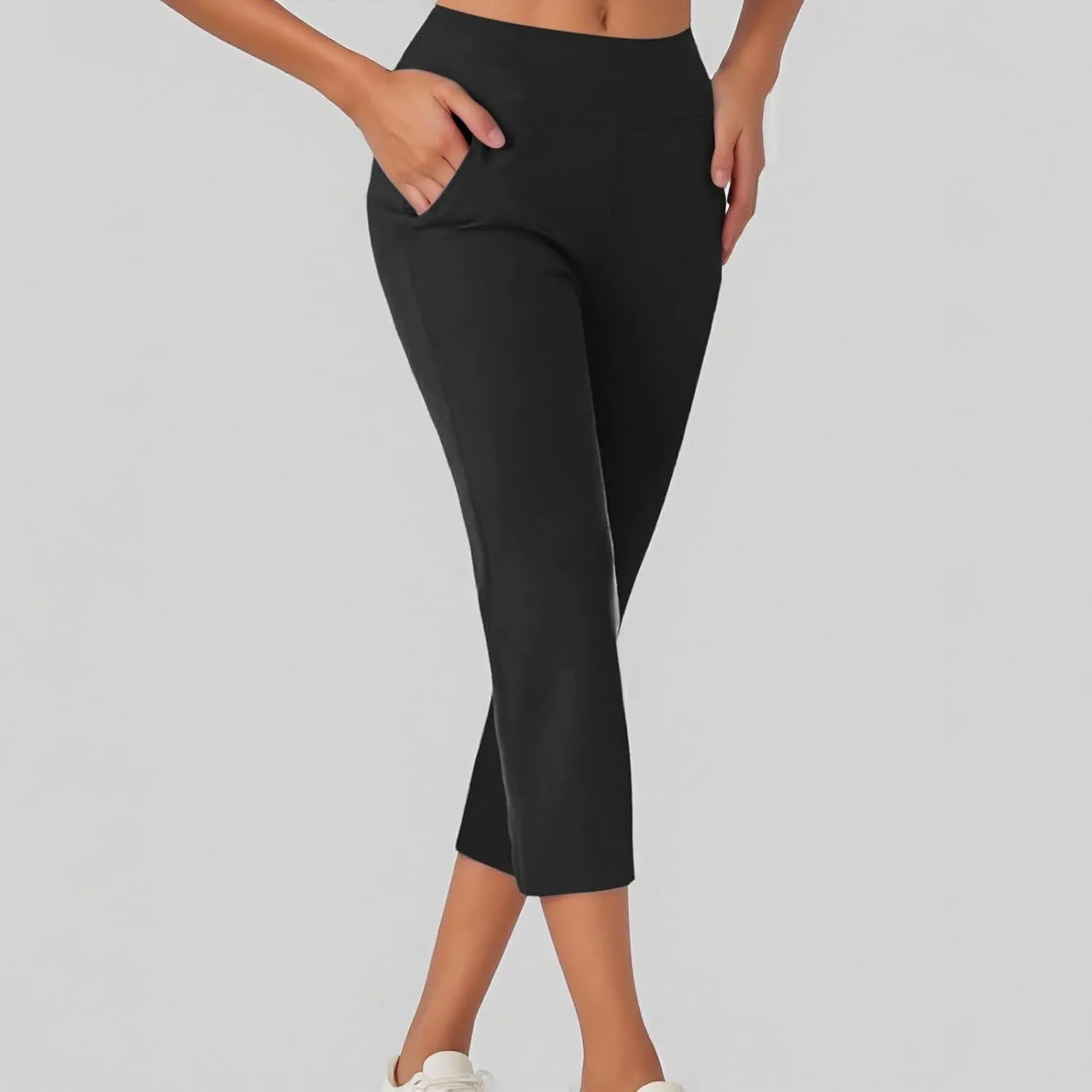 Women's Trendy Yoga Pants Breathable High Waisted Straight Leg Skinny Tight Pants Stretchy Slim-Fit Soft Trousers