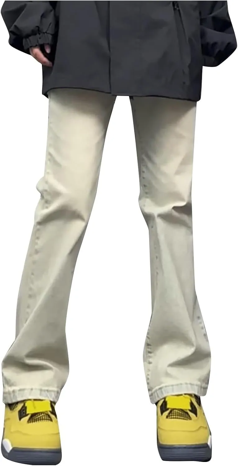 Women's Wide Leg Jeans Casual High Waisted Trendy Straight Leg Stretch Cropped Trousers Y2k Denim Pants with Pockets