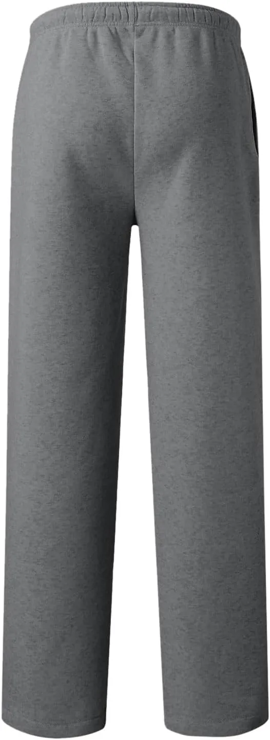 Womens Wide Leg Sweatpants Baggy High Waisted Fleece Joggers with Pockets Comfy Lightweight Drawstring Lounge Pants