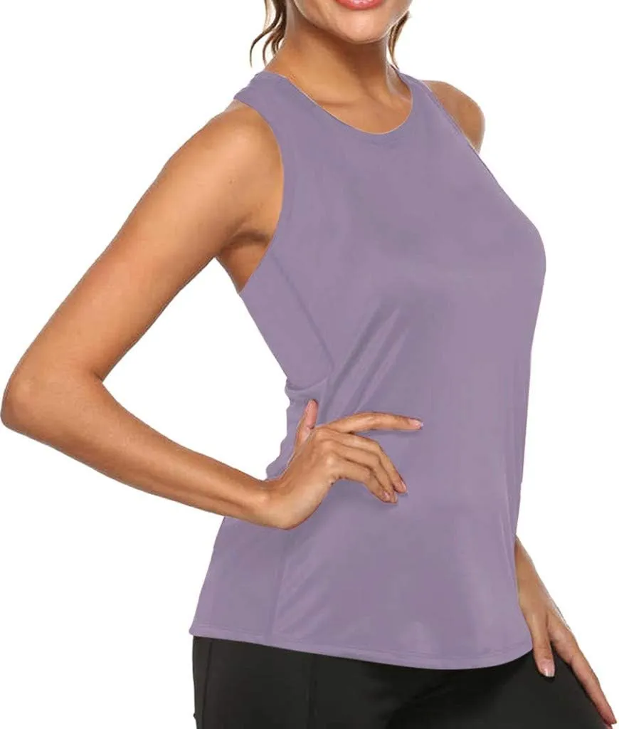 Women's Workout Tank Tops Loose Fit Yoga Shirts Quick Dry Racerback Lightweight Athletic Gym Running Sleeveless Tops