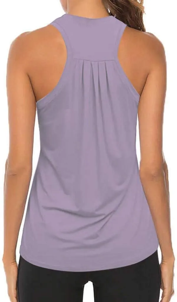 Women's Workout Tank Tops Loose Fit Yoga Shirts Quick Dry Racerback Lightweight Athletic Gym Running Sleeveless Tops