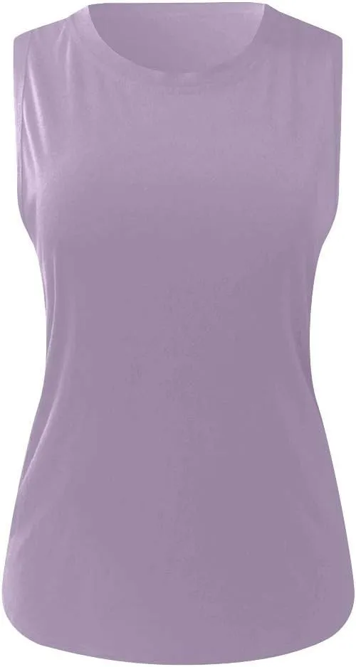 Women's Workout Tank Tops Loose Fit Yoga Shirts Quick Dry Racerback Lightweight Athletic Gym Running Sleeveless Tops