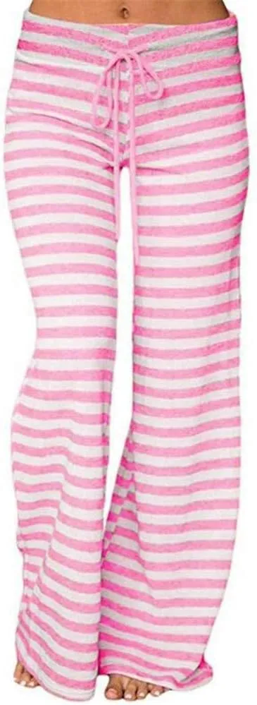 Women's Yoga Pants Leggings Women Striped High Waist Elastic Loose Wide Leg Trousers Dancing Yoga Pants
