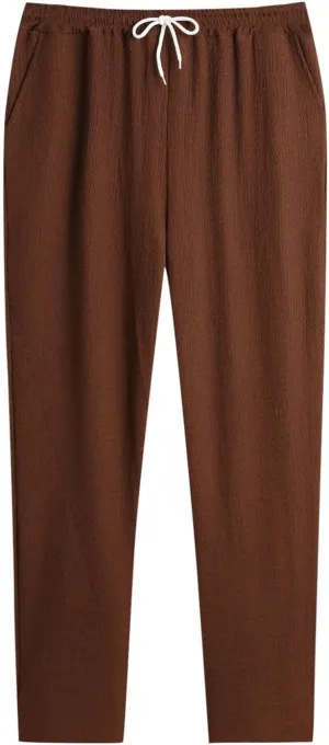Xiaojmake Men's Pajama Pants Cotton Lightweight Home Pj Bottoms Comfy Lounge Pants with Pockets Sleepwear Wide Leg Trousers