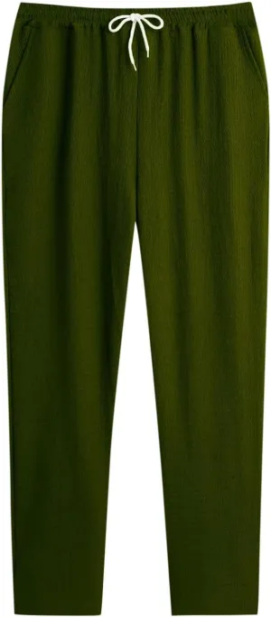 Xiaojmake Men's Pajama Pants Cotton Lightweight Home Pj Bottoms Comfy Lounge Pants with Pockets Sleepwear Wide Leg Trousers