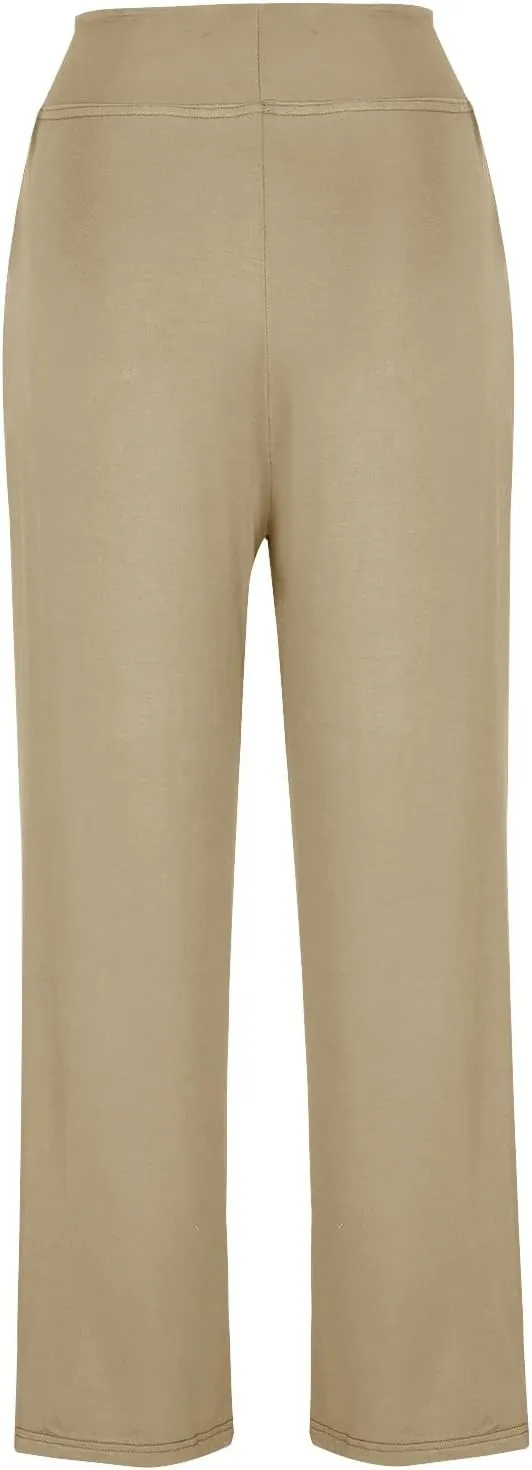 Yoga Pants Women Drawstring Elastic High Waist Wide Leg Modal Pants Comfy Casual Loungewear Pajama Pants