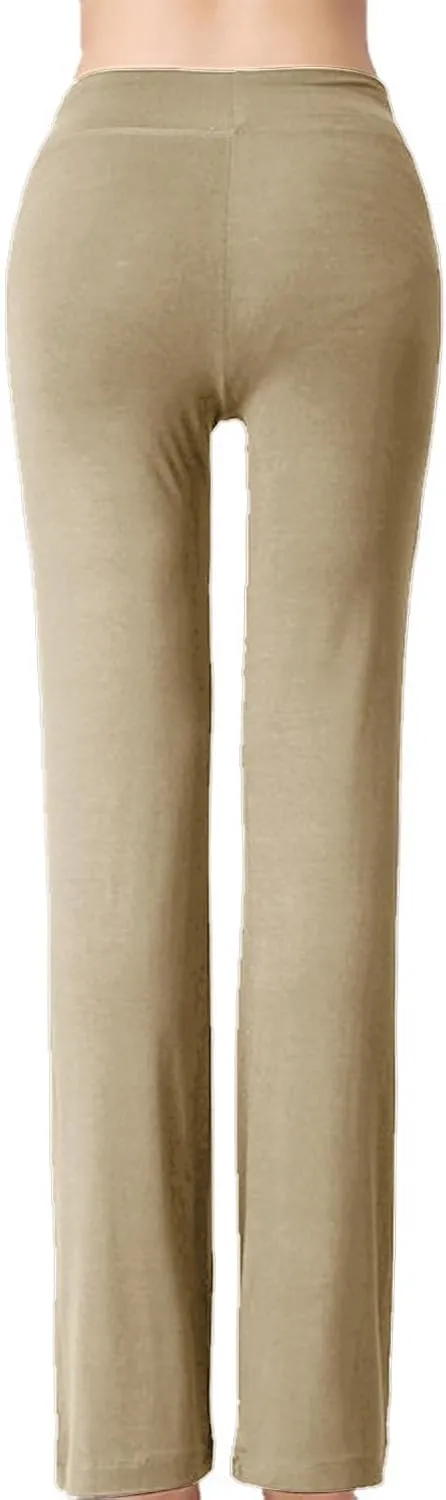 Yoga Pants Women Drawstring Elastic High Waist Wide Leg Modal Pants Comfy Casual Loungewear Pajama Pants