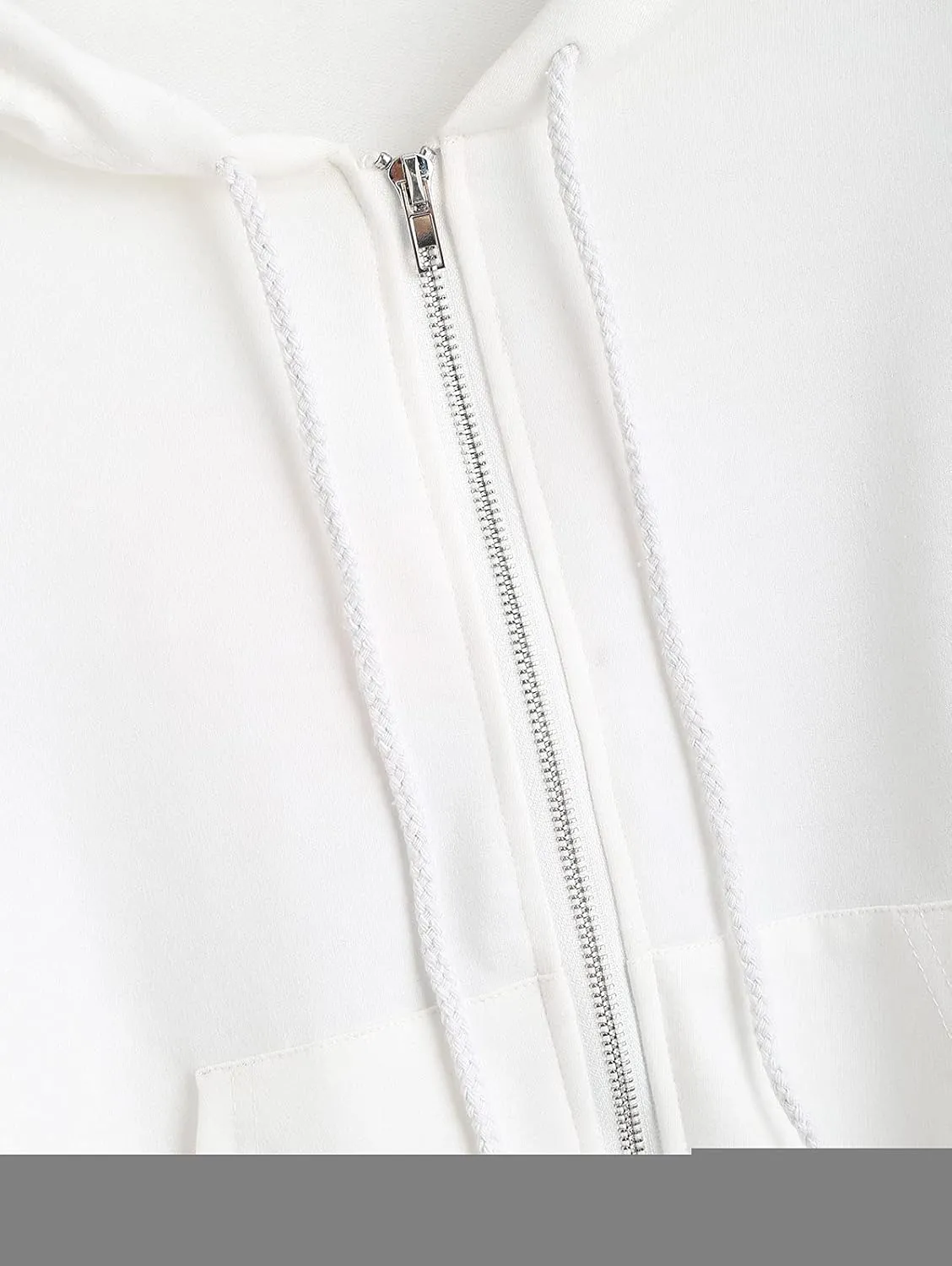 ZAFUL Women's Zip Up Thin Hoodies Long Sleeve Casual Plaid Hoodie Jacket Drop Shoulder Cropped Hooded Sweatshirt