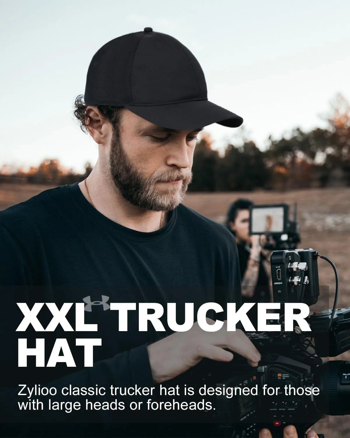 Zylioo XXL Oversize Trucker Caps,Adjustable Running Hats for Big Heads,Large Lightweight Mesh Back Baseball Cap